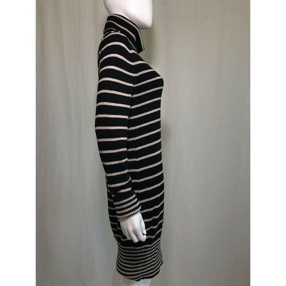 Manoukian Women's Casual Dress Black Tan Striped Long Sleeve Knee Length Size M - Picture 11 of 11